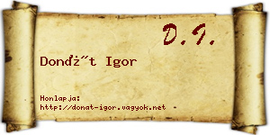 Donát Igor névjegykártya